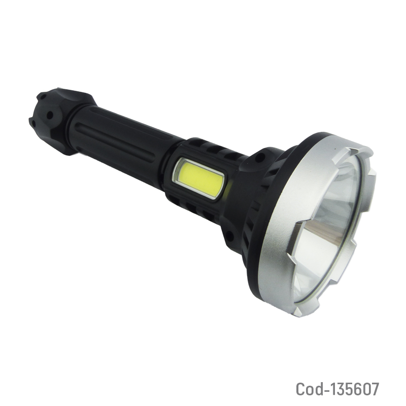 Linterna De 1 LED + 1 COB Waterproof Modelo FLASHLIGHT, USB Recargable