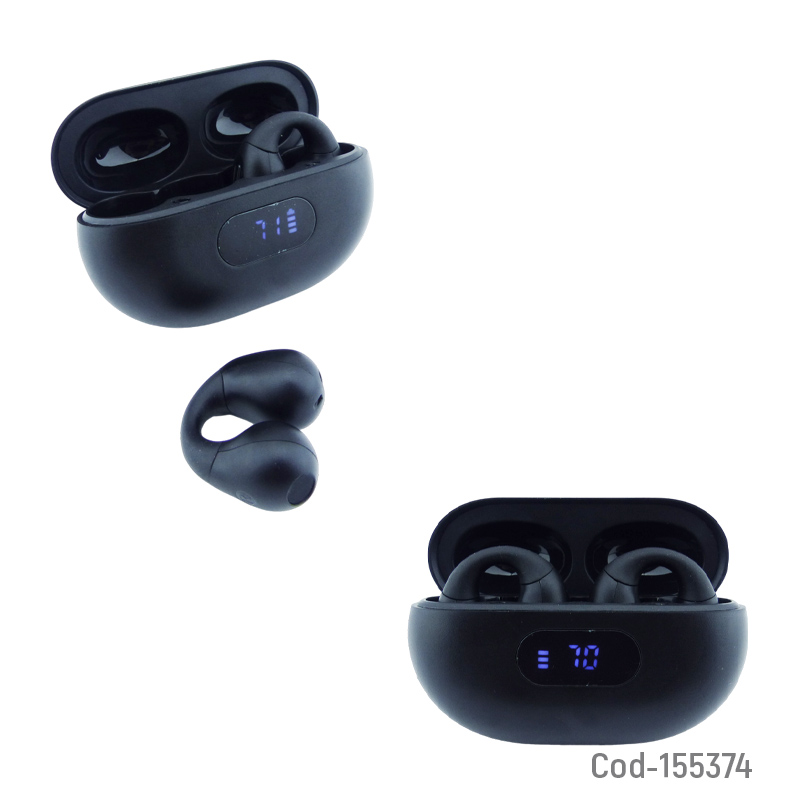 Audifono True Wireless Bluetooth Modelo Q80 Clip On Con Pantalla LCD En El Cargador Magnetico